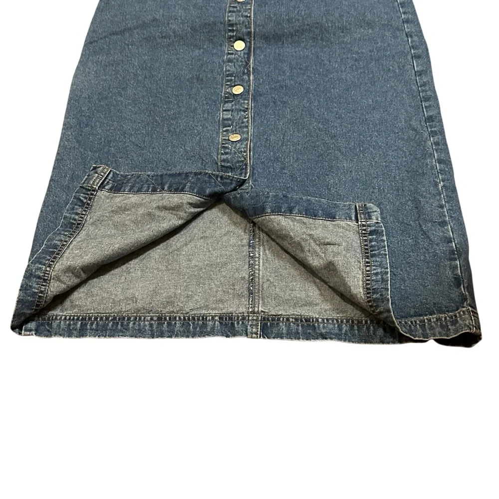 Tommy Hilfiger Y2K Denim Maxi Button Down Skirt Size 8 - Picture 6 of 6